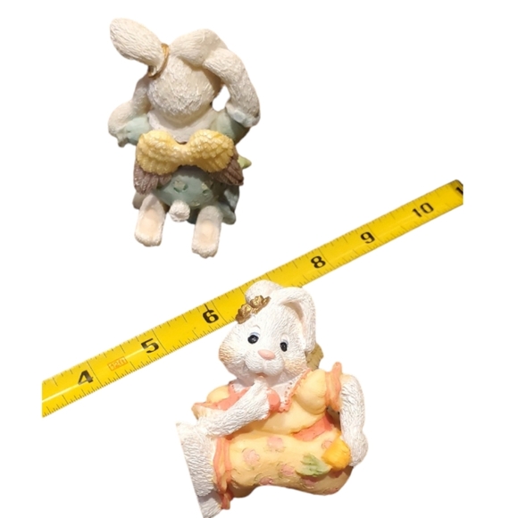 Easter Bunny Angel Whimsical Figurines Set of 2. - Picture 6 of 6